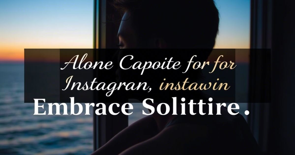 Alone Captions for Instagram : Embrace Solitude, Strength, and Self-Love