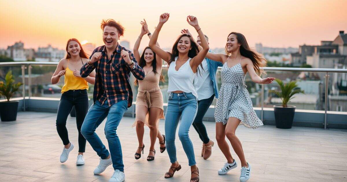 Dance Captions  with friends 